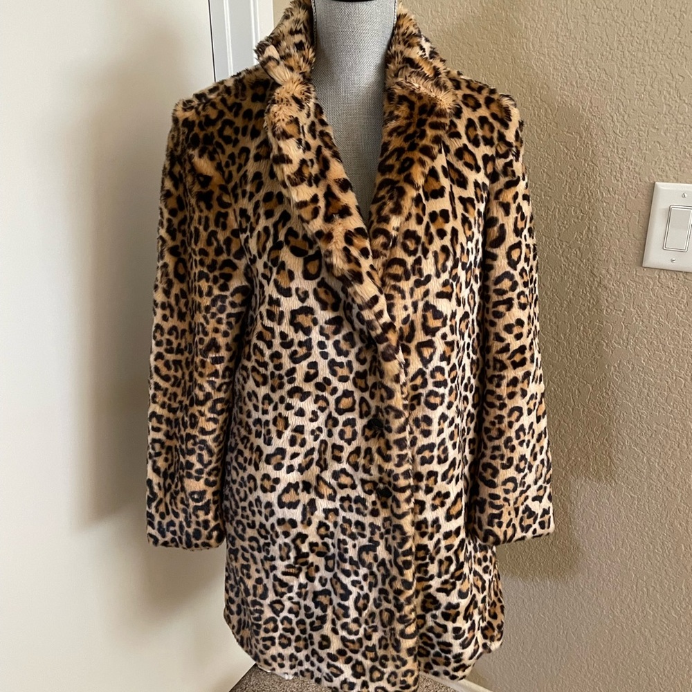 Forever 21 Leopard Print Faux Fur Coat